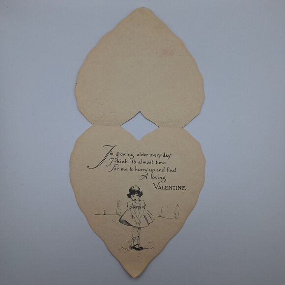 Vintage American Valentines Day Card Heart Shaped Floral Design Collectible USA - Picture 2 of 6